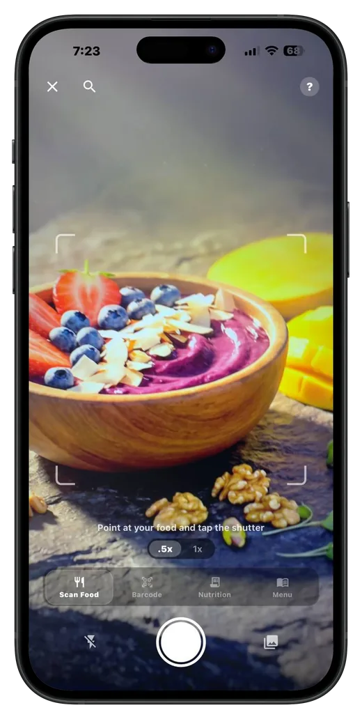 BodyDex food scanning